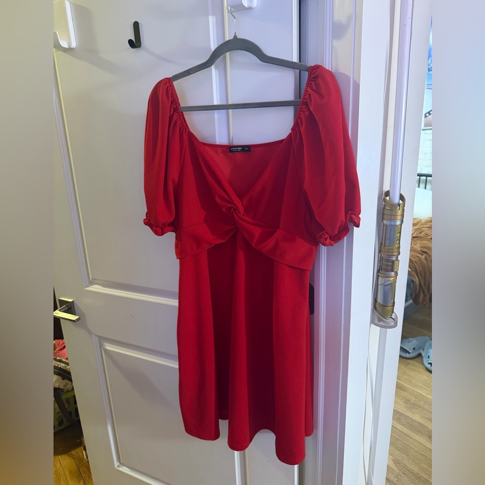 Shein Red Twist Front Mini Dress 3x